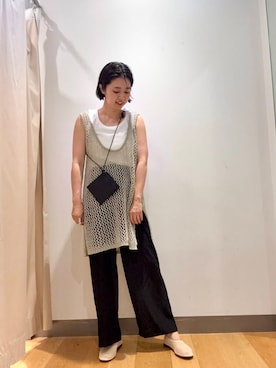 「URBAN RESEARCH DOORS（アーバンリサーチドアーズ）の『UVカット/接触冷感/吸水速乾』ドライタッチリラックスパンツ（その他パンツ）」を使った、bayaさん（レディース・160cm）の夏コーディネート