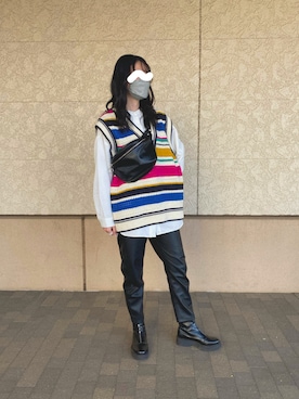 「お買い物」｜「アイテム（パンツ）」を使った、るちゃさん（レディース・163cm）の春コーディネート