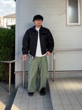 「アイテム（MA-1）」を使った、都会のアーミーさん（メンズ・174cm）の冬コーディネート