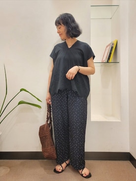 「RODE SKO（ロデスコ）のアイテム」を使った、浪口　絵美さん（レディース・164cm）の夏コーディネート