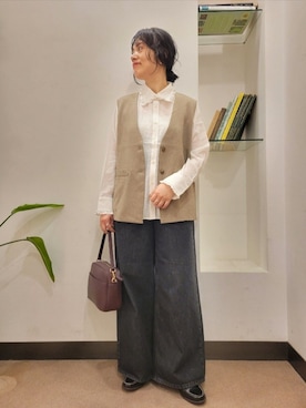 「アイテム（その他アウター）」を使った、浪口　絵美さん（レディース・164cm）の秋コーディネート