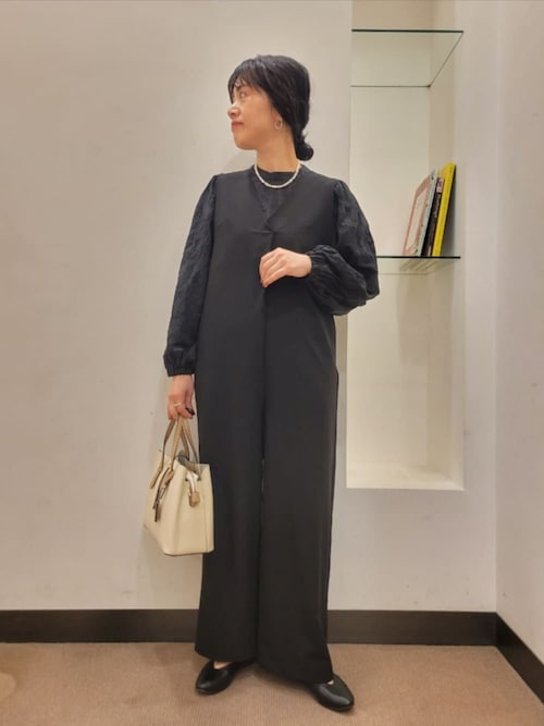 Cabana ブラック オールインワン URBAN RESEARCH DOORS｜Vネックタックオールインワン | Rakuten