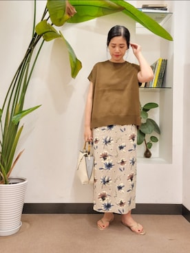 「夏秋ミックス」｜「アイテム（バッグ）」を使った、emiinamiiさん（レディース・164cm）の夏コーディネート