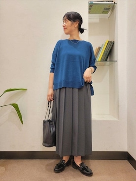 「HARUTA（ハルタ）の『別注』HARUTA×DOORS　キルトローファー（ローファー）」を使った、浪口　絵美さん（レディース・164cm）の秋コーディネート