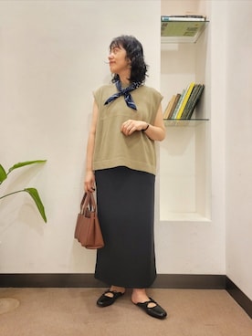 「アイテム（財布/小物）」を使った、浪口　絵美さん（レディース・164cm）の夏コーディネート