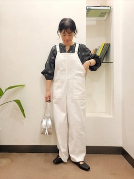 「かぐれ（カグレ）のアイテム（サロペット/オーバーオール）」を使った、浪口　絵美さん（レディース・164cm）の夏コーディネート