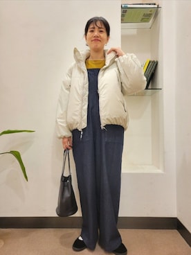 「アイテム（サロペット/オーバーオール）」を使った、浪口　絵美さん（レディース・164cm）の秋コーディネート