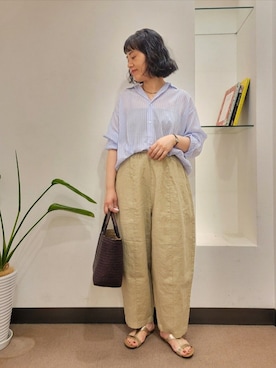 「PLAKTON（プラクトン）のPLAKTON　フラットサンダル（サンダル）」を使った、浪口　絵美さん（レディース・164cm）の夏コーディネート