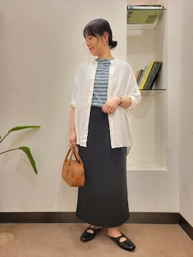 「URBAN RESEARCH DOORS（アーバンリサーチドアーズ）のスクエアトゥリボンミュール（サンダル）」を使った、浪口　絵美さん（レディース・164cm）の秋コーディネート