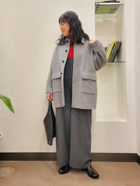「アイテム（レインシューズ）」を使った、浪口　絵美さん（レディース・164cm）の冬コーディネート