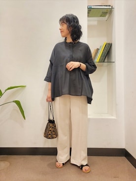 「URBAN RESEARCH DOORS（アーバンリサーチドアーズ）のアイテム」を使った、浪口　絵美さん（レディース・164cm）の夏コーディネート