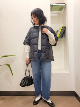 「イチ推しジャケットスタイル」｜「アイテム（ダウンジャケット/コート）」を使った、浪口　絵美さん（レディース・164cm）の秋コーディネート
