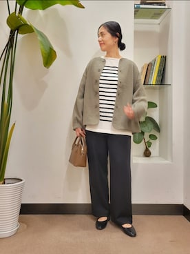 「キルトジャケット」｜「アイテム（その他アウター）」を使った、emiinamiiさん（レディース・164cm）の秋コーディネート