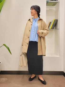 「ブラウス」｜「アイテム（その他アウター）」を使った、emiinamiiさん（レディース・164cm）の春コーディネート
