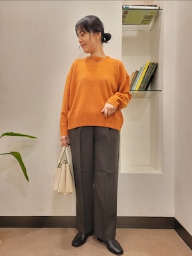 「アイテム（トートバッグ）」を使った、浪口　絵美さん（レディース・164cm）の秋コーディネート