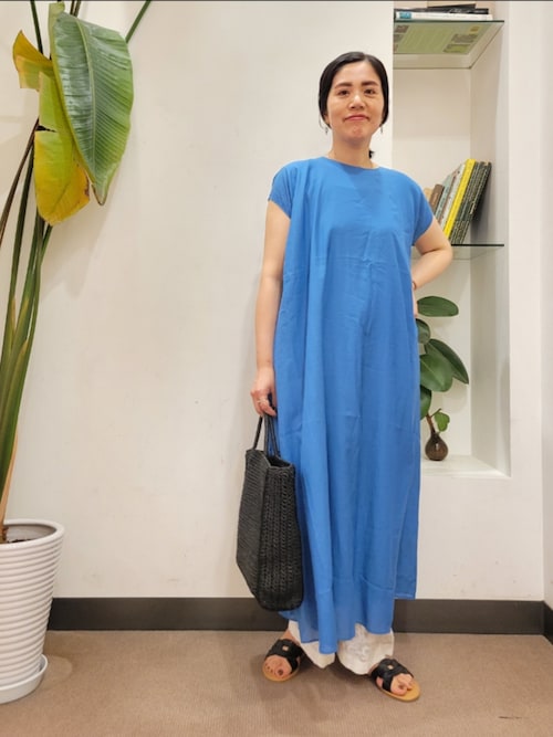 かぐれ　レーヨンコットンAラインワンピース かぐれ - 新品タグ付◉ ROYALBLUE かぐれ レーヨンコットンA