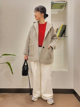 「かぐれ（カグレ）のユーティリティーイージーパンツ（その他パンツ）」を使った、浪口　絵美さん（レディース・164cm）の秋コーディネート