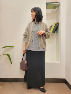 「URBAN RESEARCH DOORS（アーバンリサーチドアーズ）のスクエアトゥリボンミュール（サンダル）」を使った、浪口　絵美さん（レディース・164cm）の秋コーディネート