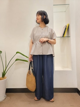 「FORK&SPOON（フォークアンドスプーン）のアイテム」を使った、浪口　絵美さん（レディース・164cm）の夏コーディネート