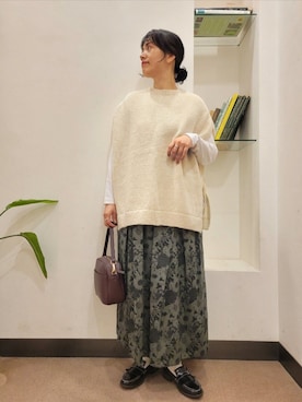 「HARUTA（ハルタ）の『別注』HARUTA×DOORS　キルトローファー（ローファー）」を使った、浪口　絵美さん（レディース・164cm）の秋コーディネート