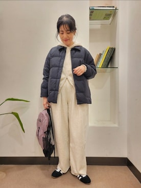 「アイテム（バックパック/リュック）」を使った、浪口　絵美さん（レディース・164cm）の秋コーディネート