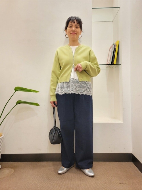 【オフホワイト】『仁村紗和さん着用』『UR TECH Renew Knit』VネックZIPカーディガン セール】『仁村紗和さん着用』『UR TECH Renew Knit』VネックZIP