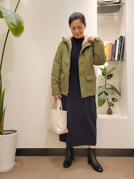 「patagonia」｜「アイテム（ワンピース/ドレス）」を使った、emiinamiiさん（レディース・164cm）の冬コーディネート