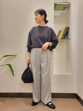 「秋のシャツ着こなし術」｜浪口　絵美さん（レディース・164cm）の秋コーディネート