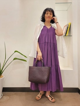 「PLAKTON（プラクトン）のPLAKTON　フラットサンダル（サンダル）」を使った、浪口　絵美さん（レディース・164cm）の夏コーディネート