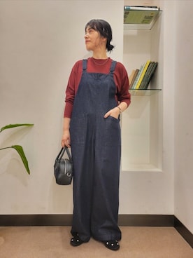 「アイテム（オールインワン・サロペット）」を使った、浪口　絵美さん（骨格ウェーブ・レディース・164cm）の秋コーディネート