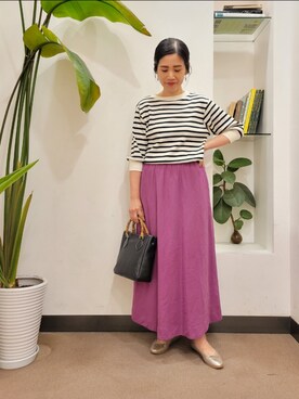 「ワッフル」｜「アイテム（パンプス）」を使った、浪口　絵美さん（レディース・164cm）の夏コーディネート