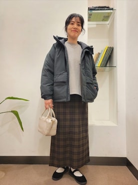「アイテム（ダウンジャケット/コート）」を使った、浪口　絵美さん（レディース・164cm）の秋コーディネート