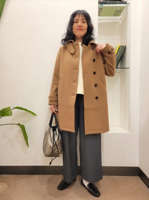 セール】ショールカラー2WAYロングコート｜冬服/暖かい/ウール/通勤着