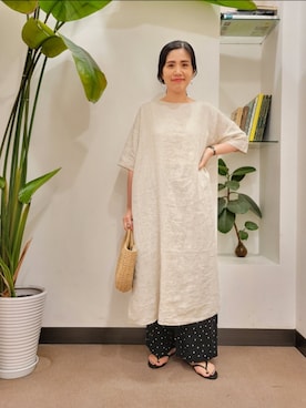 「ドットパンツ」｜浪口　絵美さん（レディース・164cm）の夏コーディネート