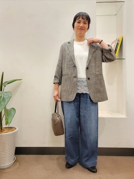 「URBAN RESEARCH DOORS(アーバンリサーチドアーズ)のアイテム(ネックレス)」を使った、浪口 絵美さん(レディース・164cm)の秋コーディネート