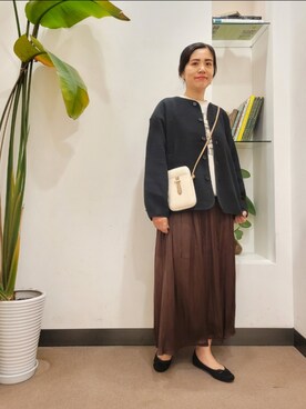 「キルトジャケット」｜「アイテム（その他アウター）」を使った、emiinamiiさん（レディース・164cm）の秋コーディネート