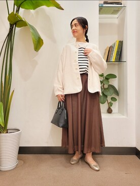 「キルトジャケット」｜「アイテム（その他アウター）」を使った、emiinamiiさん（レディース・164cm）の秋コーディネート