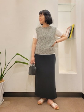 「URBAN RESEARCH DOORS（アーバンリサーチドアーズ）のTIDEWAY　ICY 2WAY BOSTON（Shoulderbag、ブラック系）」を使った、浪口　絵美さん（レディース・164cm）の夏コーディネート