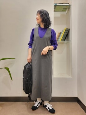 「アイテム（バックパック/リュック）」を使った、浪口　絵美さん（レディース・164cm）の秋コーディネート