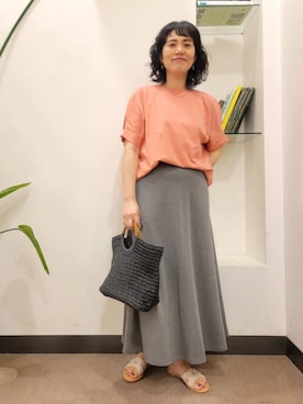 「骨格ウェーブ」｜「アイテム（スカート）」を使った、emiinamiiさん（レディース・164cm）の夏コーディネート