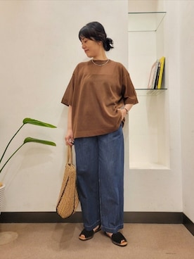 「シアーニット」｜浪口　絵美さん（レディース・164cm）の春コーディネート