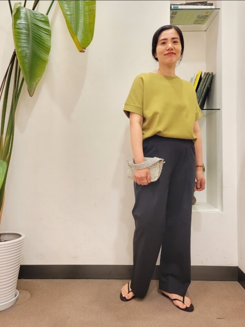 tシャツ ランダム針抜きプルオーバー レディース LE CERCLE par ropé(ル セルクル パー ロペ) / 針抜きリブ5分袖