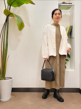 「キルトジャケット」｜「アイテム（その他アウター）」を使った、emiinamiiさん（レディース・164cm）の秋コーディネート