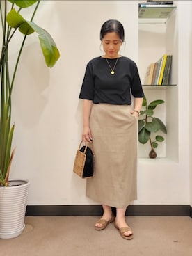 「Hanes」｜「アイテム（アクセサリー）」を使った、emiinamiiさん（レディース・164cm）の春コーディネート