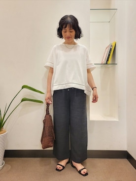 「RODE SKO（ロデスコ）のアイテム」を使った、浪口　絵美さん（レディース・164cm）の夏コーディネート