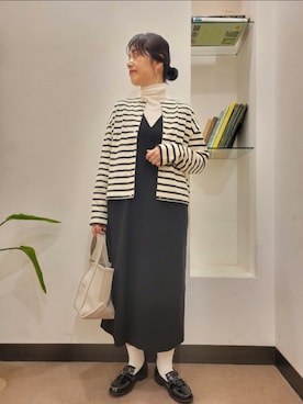 「HARUTA（ハルタ）の『別注』HARUTA×DOORS　キルトローファー（ローファー）」を使った、浪口　絵美さん（レディース・164cm）の秋コーディネート