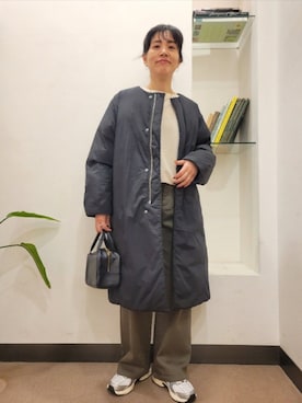 「アイテム（ボストンバッグ）」を使った、浪口　絵美さん（レディース・164cm）の秋コーディネート