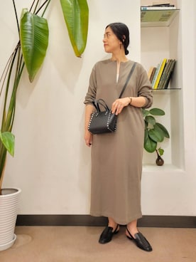 「ローファー」｜「アイテム（オールインワン・サロペット）」を使った、浪口　絵美さん（レディース・164cm）の夏コーディネート