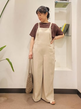 「ブラウス」｜「アイテム（オールインワン・サロペット）」を使った、emiinamiiさん（レディース・164cm）の夏コーディネート