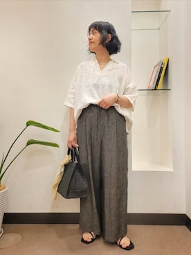 「URBAN RESEARCH DOORS（アーバンリサーチドアーズ）のアイテム（バンダナ/スカーフ）」を使った、浪口　絵美さん（レディース・164cm）の春コーディネート
